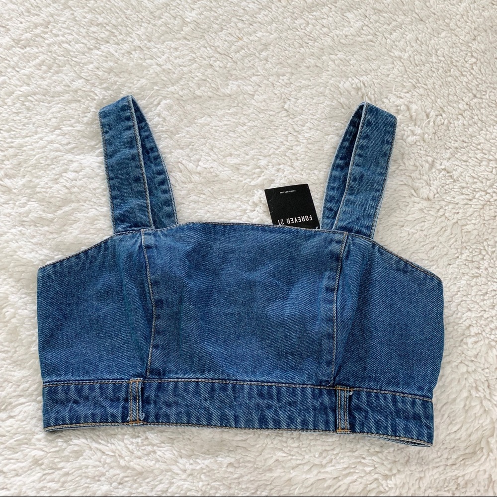 F21 Denim crop top